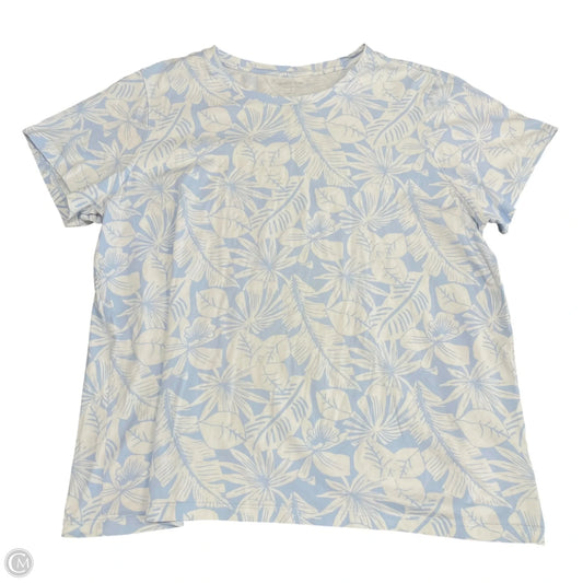 Top Short Sleeve Basic By Lands End In Blue & White, Size: Xl