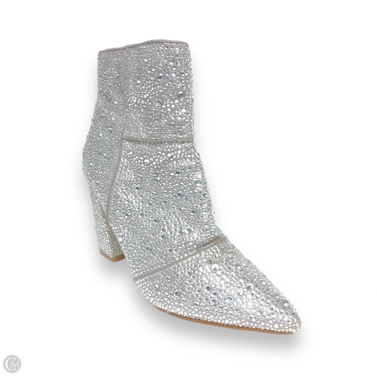 Boots Ankle Heels By Steve Madden In Silver, Size: 8.5