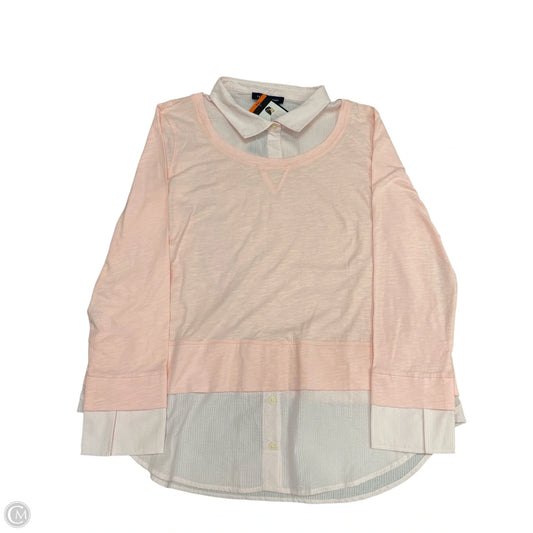 Top Long Sleeve By Tommy Hilfiger In Pink, Size: Xxl