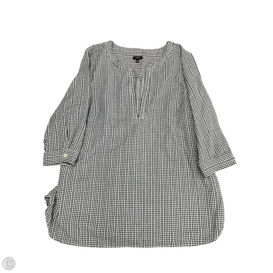 Tunic 3/4 Sleeve By Talbots In Black & White, Size: 1x