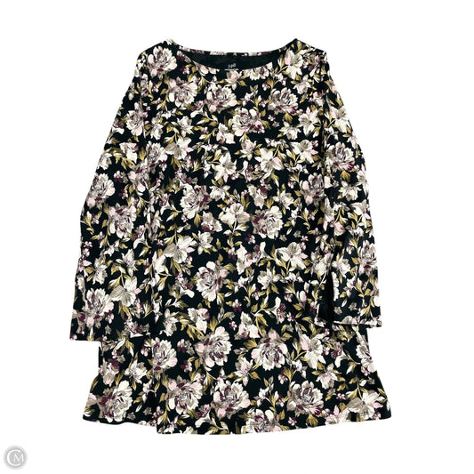 Tunic Long Sleeve By J. Jill In Floral Print, Size: 1x