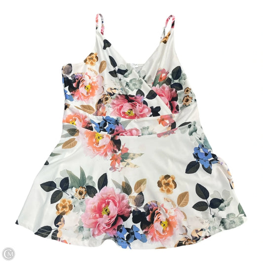 Top Sleeveless By Venus In Floral Print, Size: M