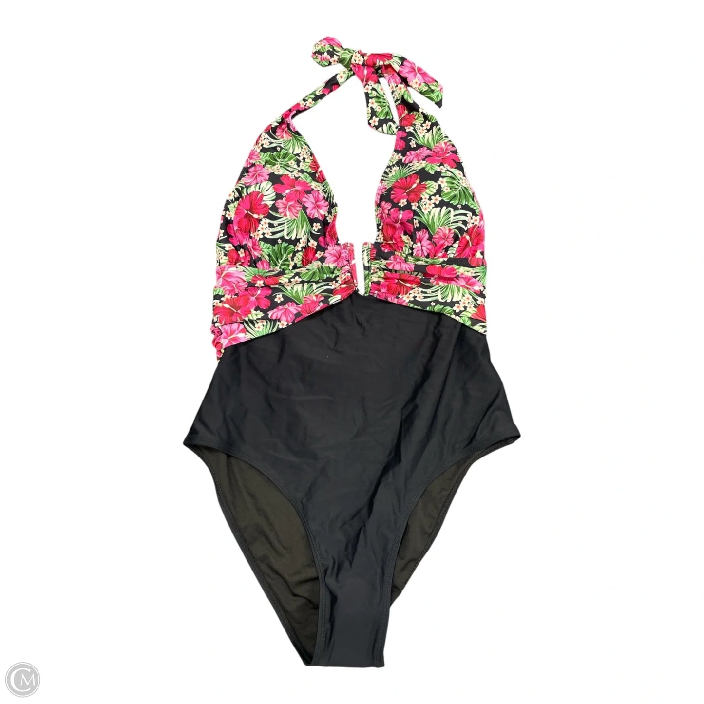 Swimsuit By Clothes Mentor In Black & Pink, Size: L