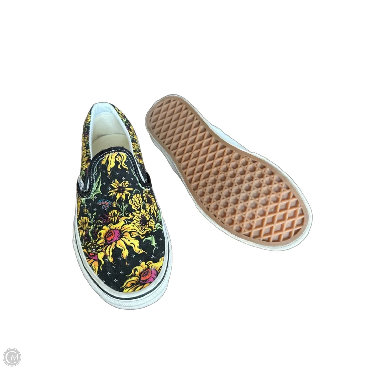 Shoes Sneakers By Vans In Black & Yellow, Size: 5