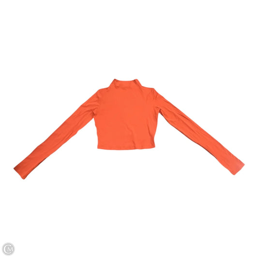 Athletic Top Long Sleeve Collar By Lululemon In Orange, Size: 2