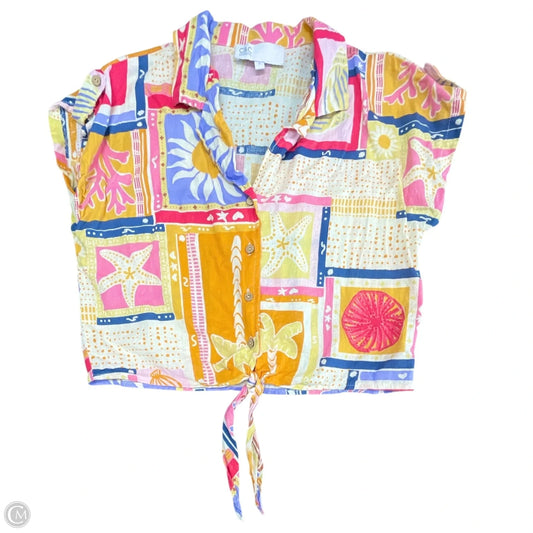 Top Short Sleeve By C And C In Multi-colored, Size: S