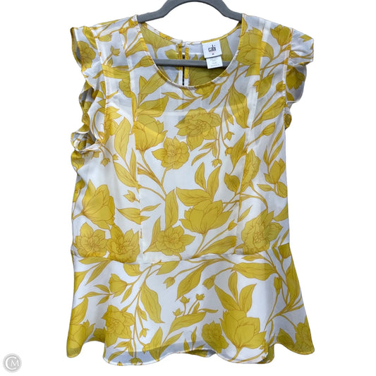 Top Short Sleeve By Cabi In Yellow, Size: M