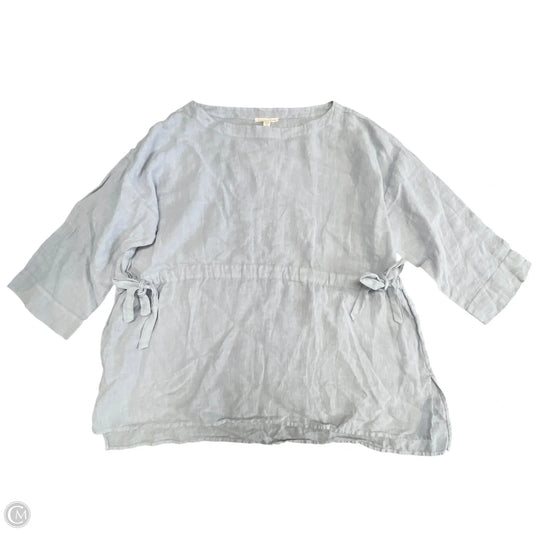 Top 3/4 Sleeve By Eileen Fisher In Blue, Size: L
