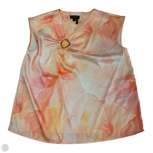 Top Sleeveless By Donna Karan In Orange, Size: M