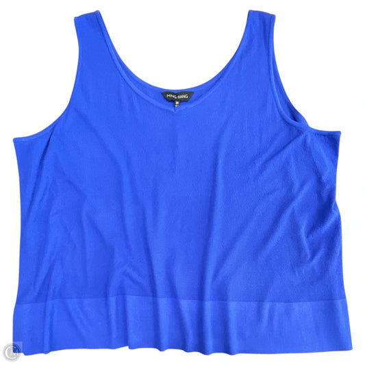 Top Sleeveless By Ming Wang In Blue, Size: 2x
