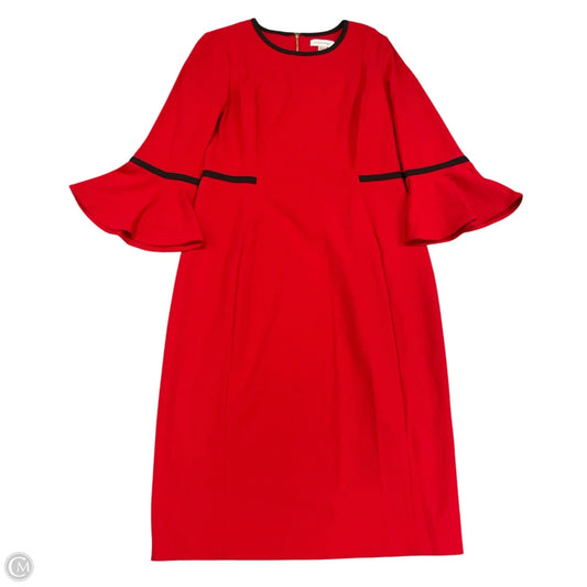 Dress Casual Midi By Calvin Klein In Red, Size: 6