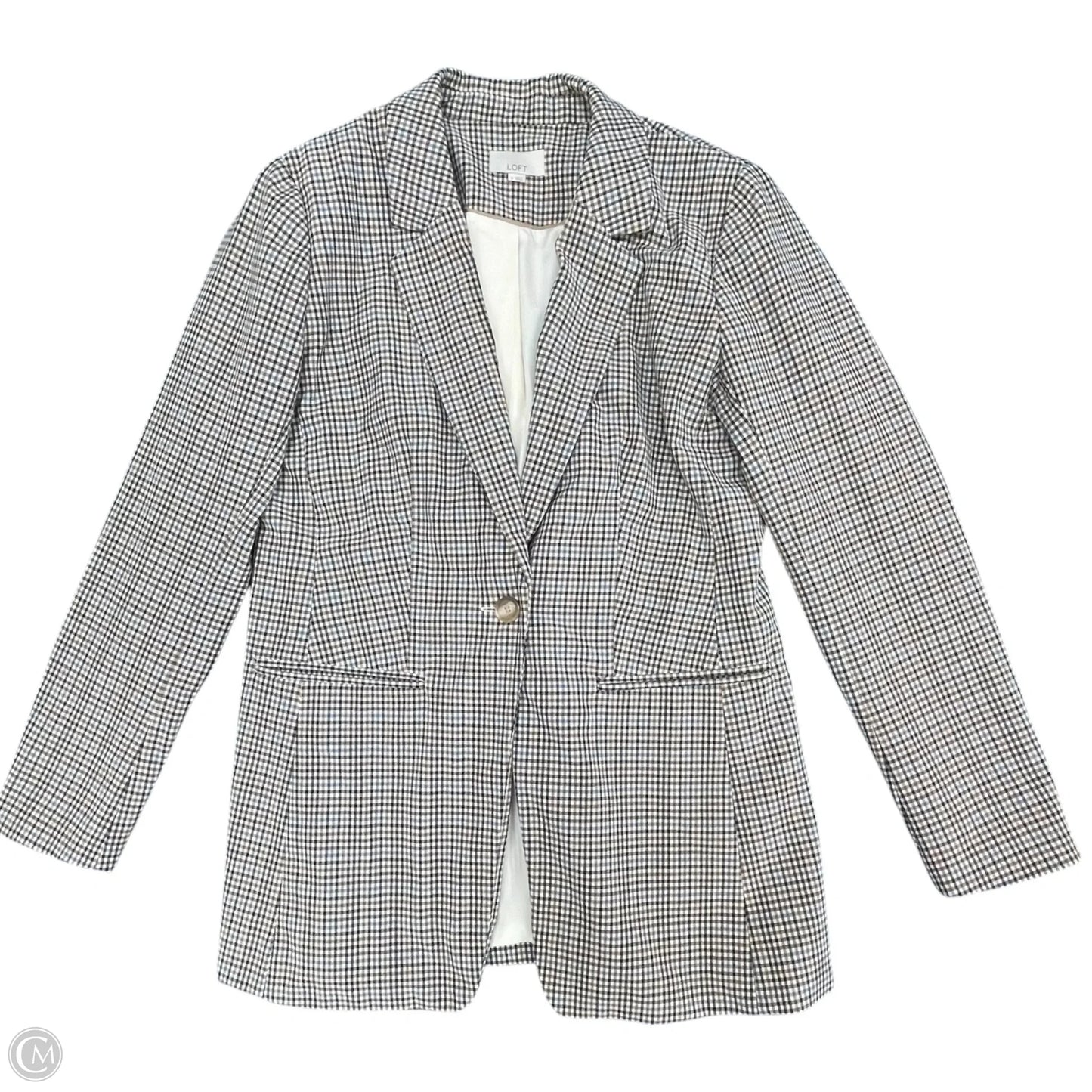 Blazer By Loft In Blue & Cream, Size: 6