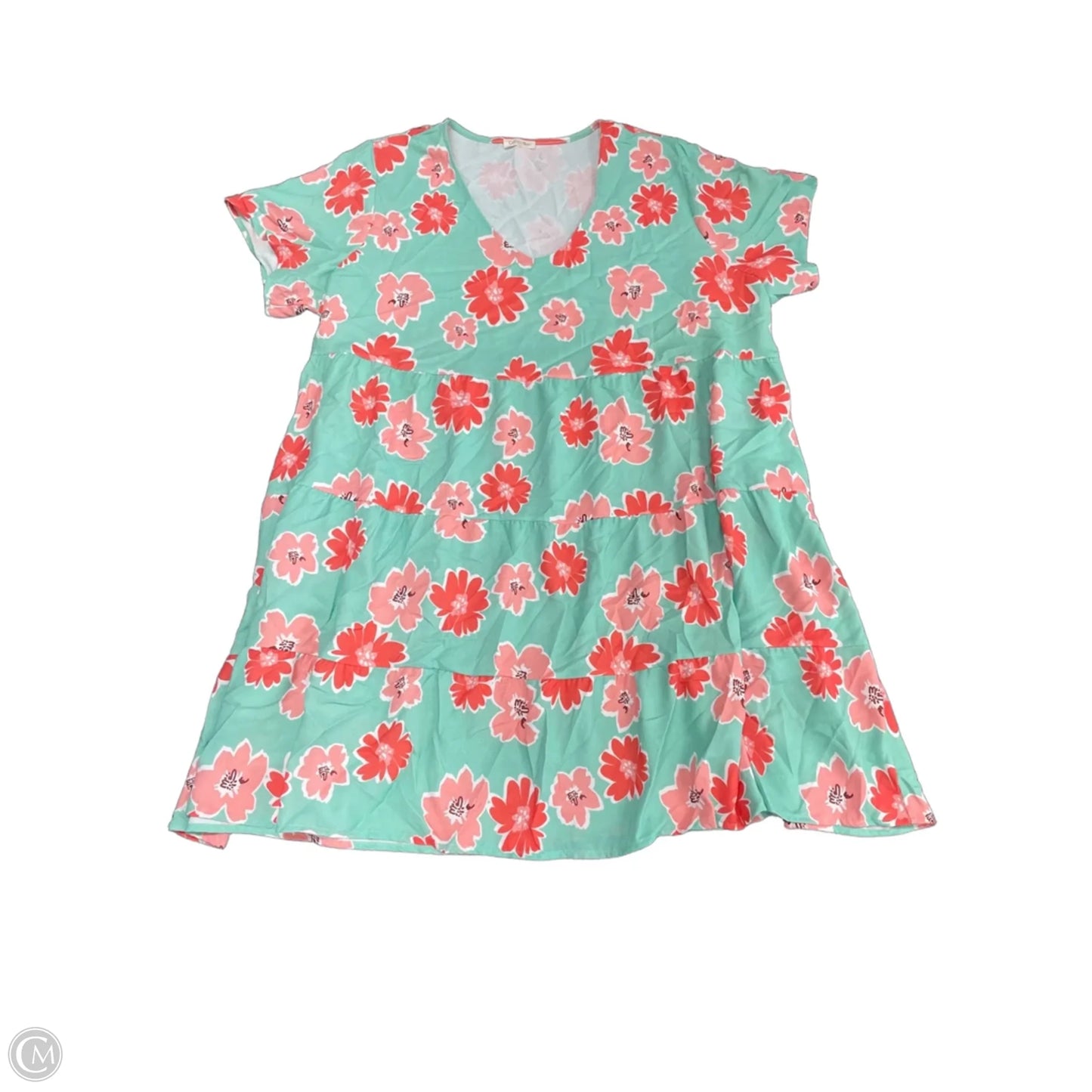 Dress Casual Midi By Cotton Bleu In Green & Orange, Size: 2x