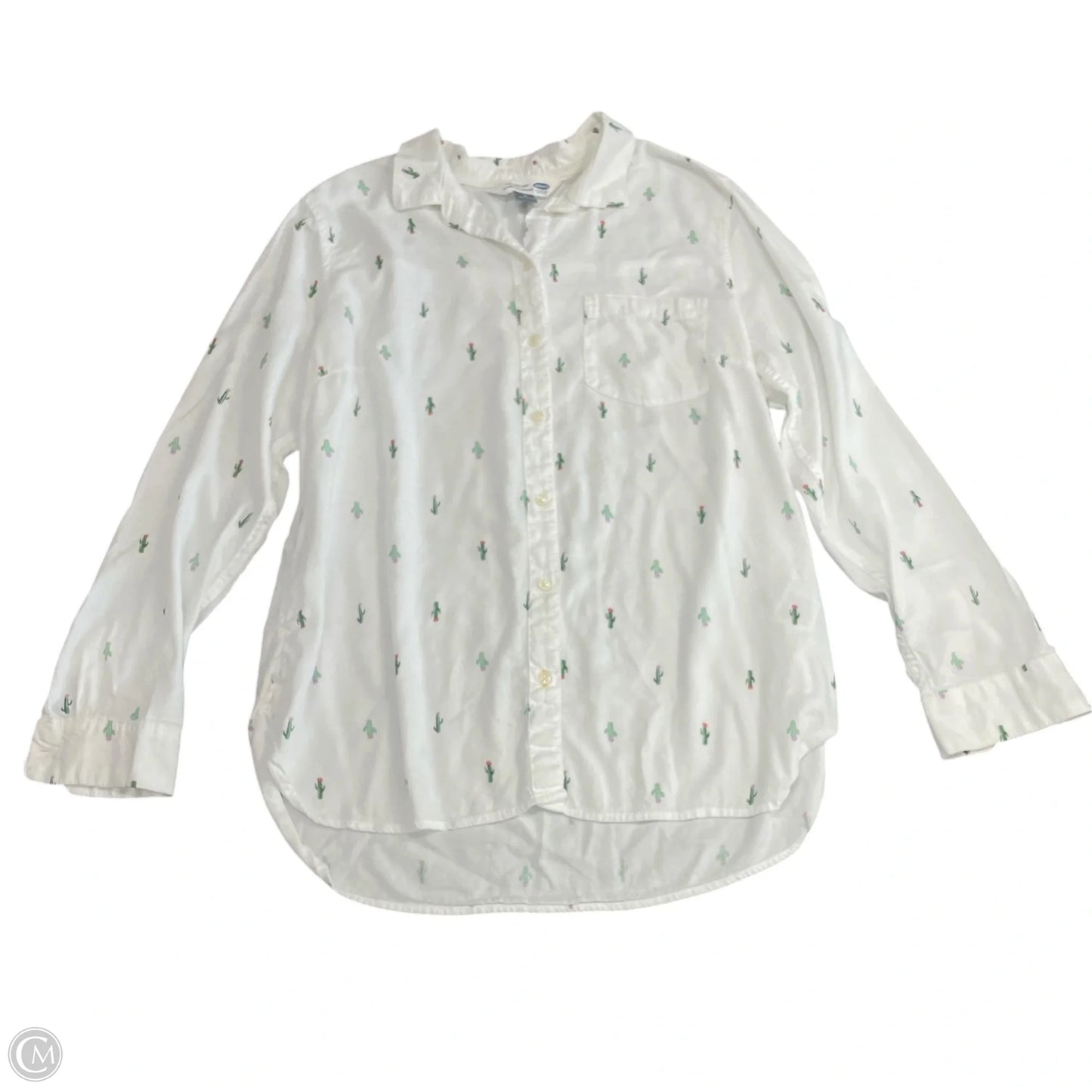 Top Long Sleeve By Old Navy In White, Size: L