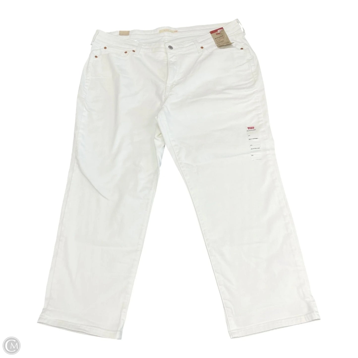 Jeans Boyfriend By Levis In White, Size: 24