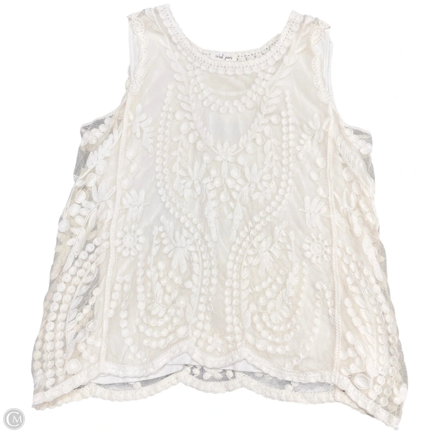 Top Short Sleeve By Clothes Mentor In Cream, Size: M