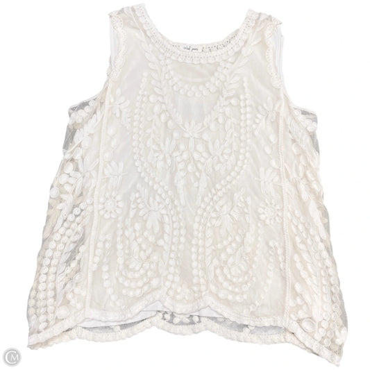 Top Short Sleeve By Clothes Mentor In Cream, Size: M