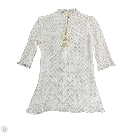 Top Short Sleeve By Easel In Cream, Size: M