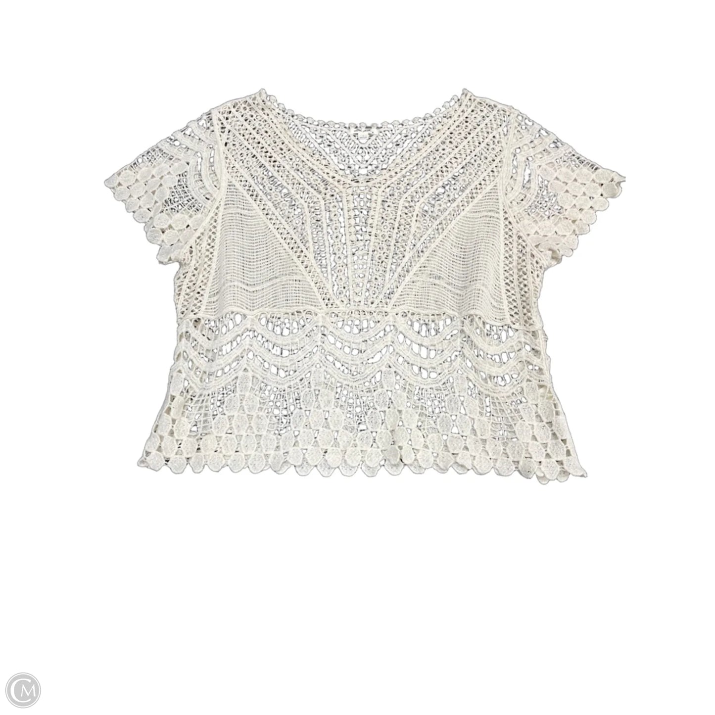 Top Short Sleeve By Clothes Mentor In Cream, Size: L