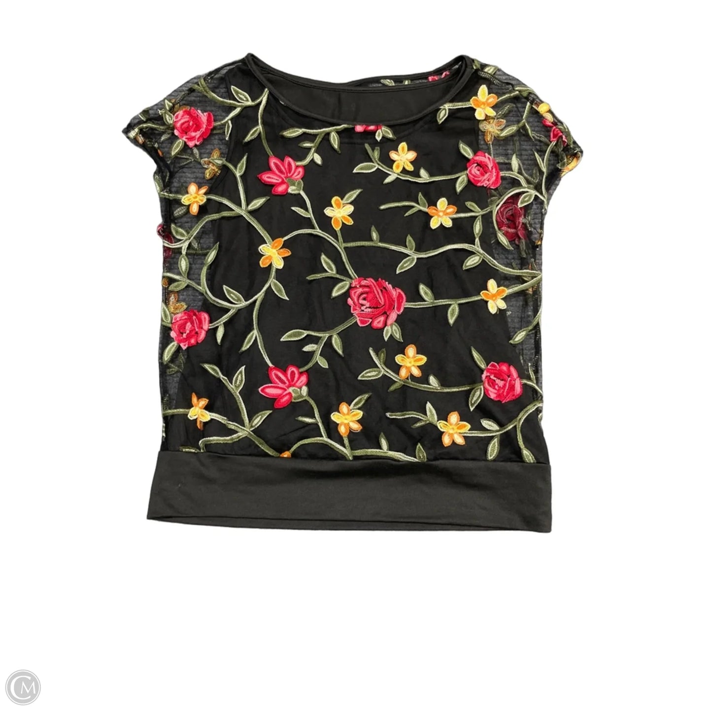 Top Short Sleeve By Shein In Black, Size: M