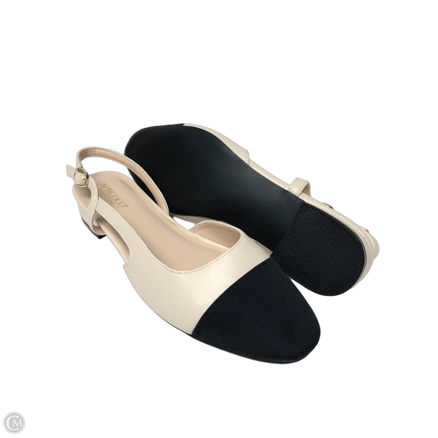 Shoes Flats By Clothes Mentor In Black & Cream, Size: 9