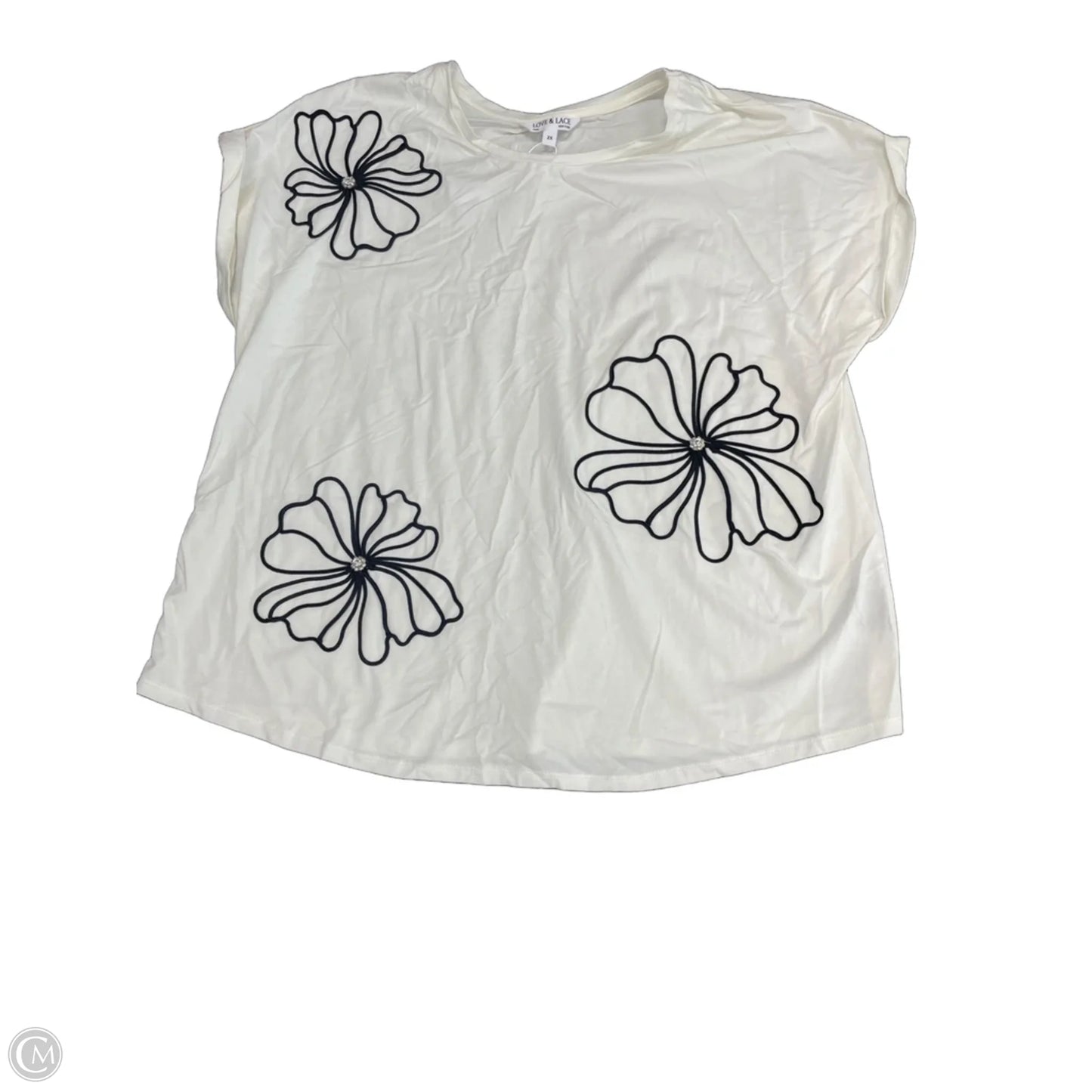 Top Short Sleeve By Clothes Mentor In White, Size: 2x