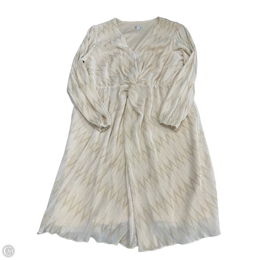 Dress Casual Midi By Cato In Cream, Size: 18