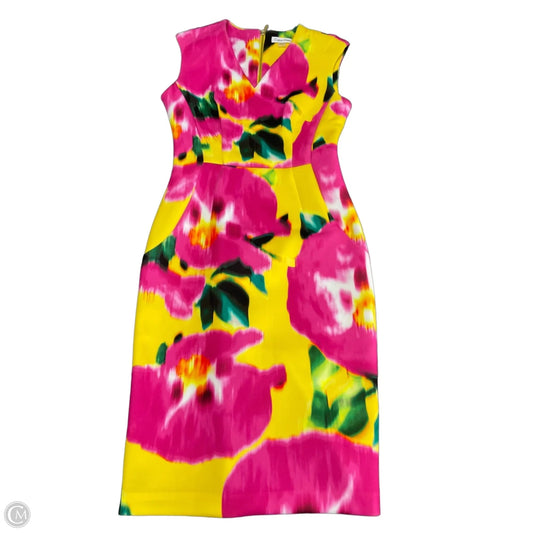 Dress Casual Midi By Calvin Klein In Multi-colored, Size: 4