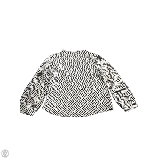 Top Long Sleeve By W5 In Black & White, Size: L