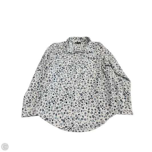 Top Long Sleeve By Alfani In Blue & White, Size: L