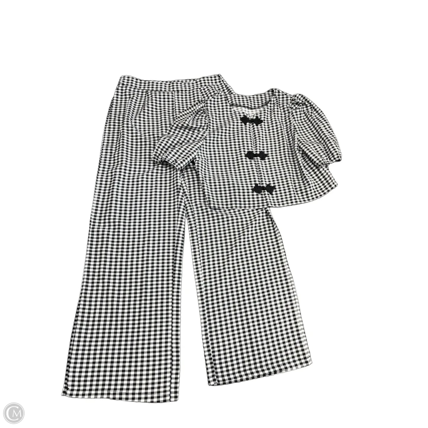 Pants Set 2pc By Shein In Black & White, Size: L
