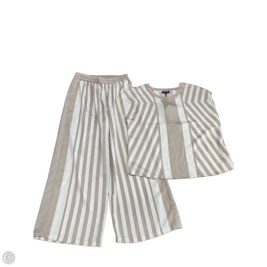 Pants Set 2pc By Modern Works In Cream & Tan, Size: M