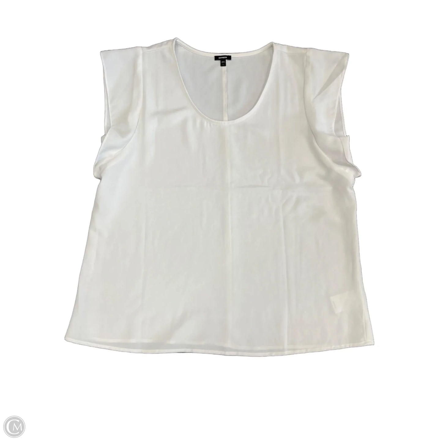 Top Short Sleeve By Express In White, Size: L