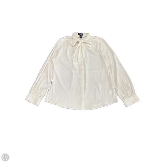Top Long Sleeve By Express In Cream, Size: L