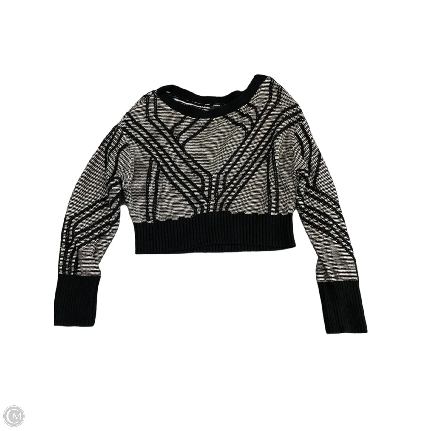 Sweater By Express In Black & White, Size: M
