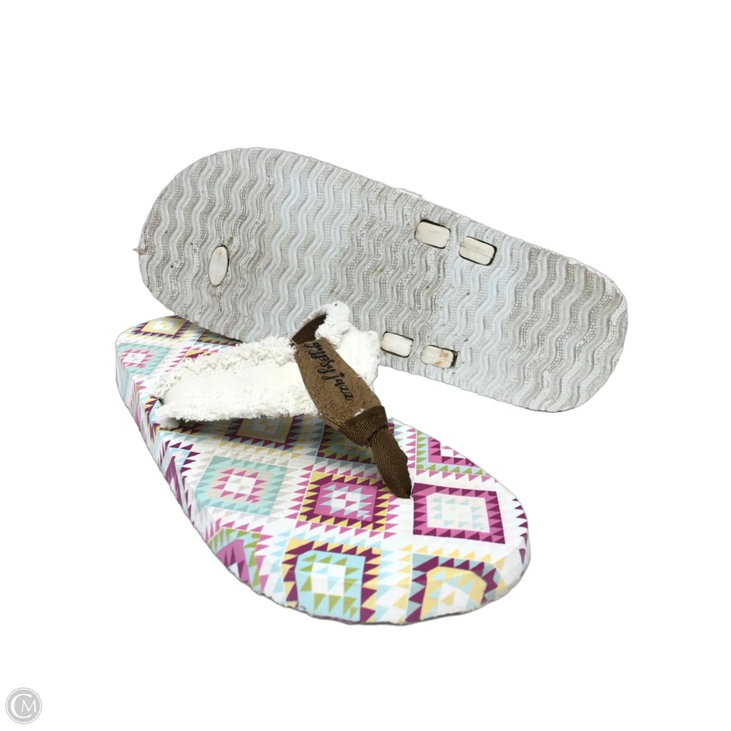 Sandals Flip Flops By Gypsy Jazz In Pink & White, Size: 10