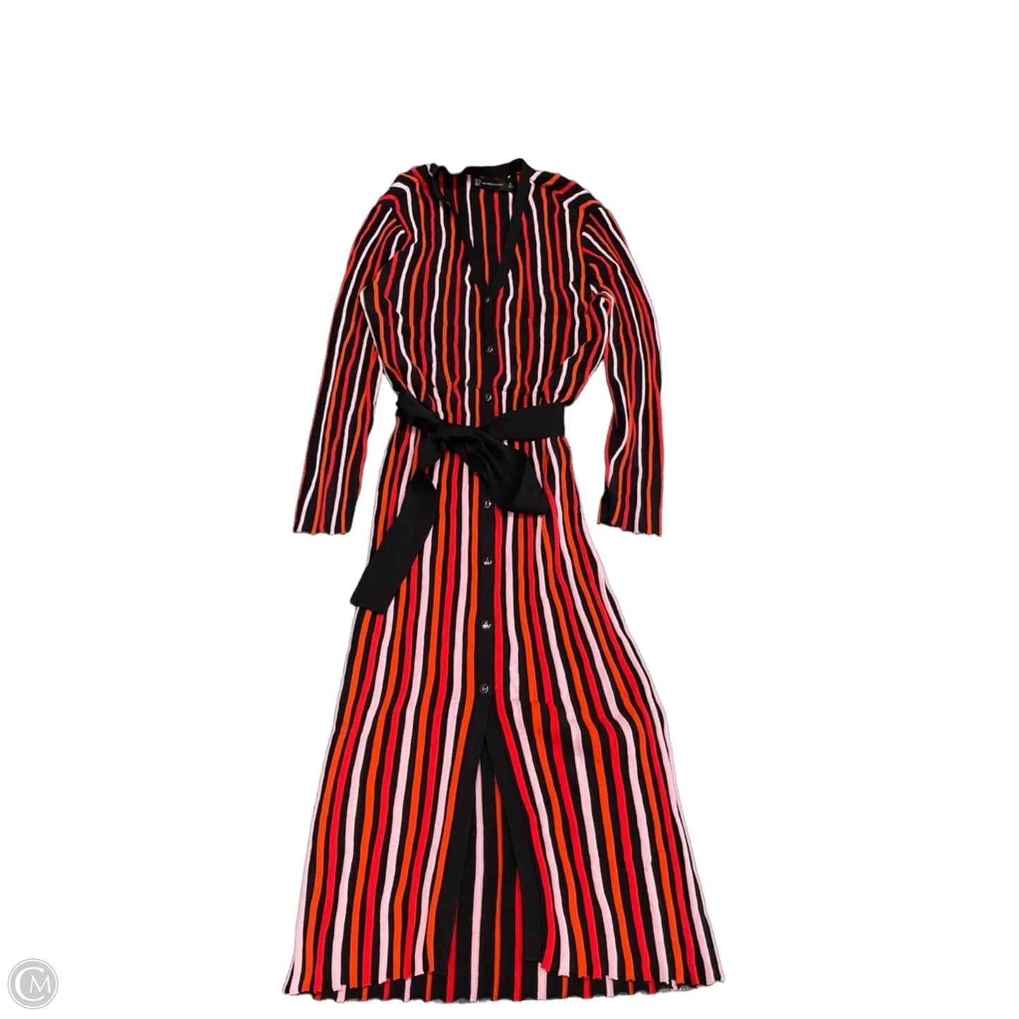 Dress Casual Midi By New York And Co In Black & Red, Size: Xl