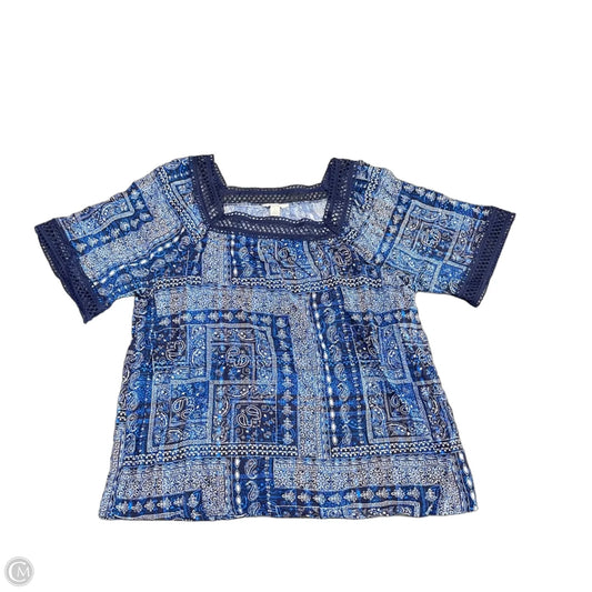 Top Short Sleeve By Cato In Blue, Size: L
