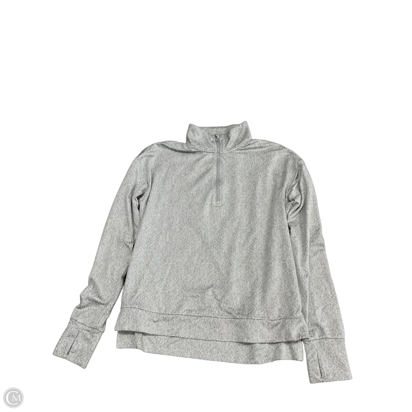 Athletic Top Long Sleeve Collar By Mondetta In Grey, Size: S