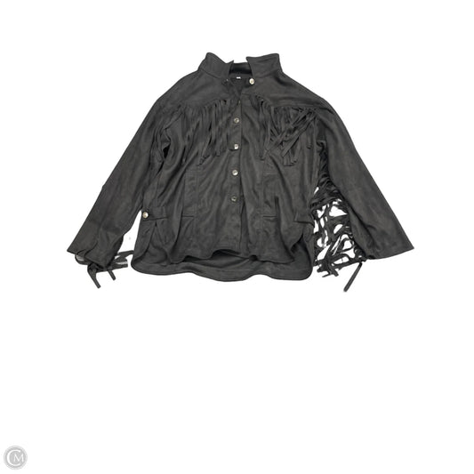 Jacket Shirt By Clothes Mentor In Black, Size: M