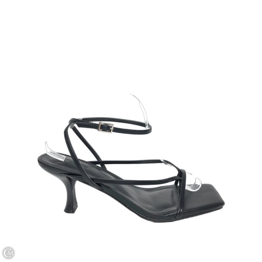 Sandals Heels Kitten By Clothes Mentor In Black, Size: 11