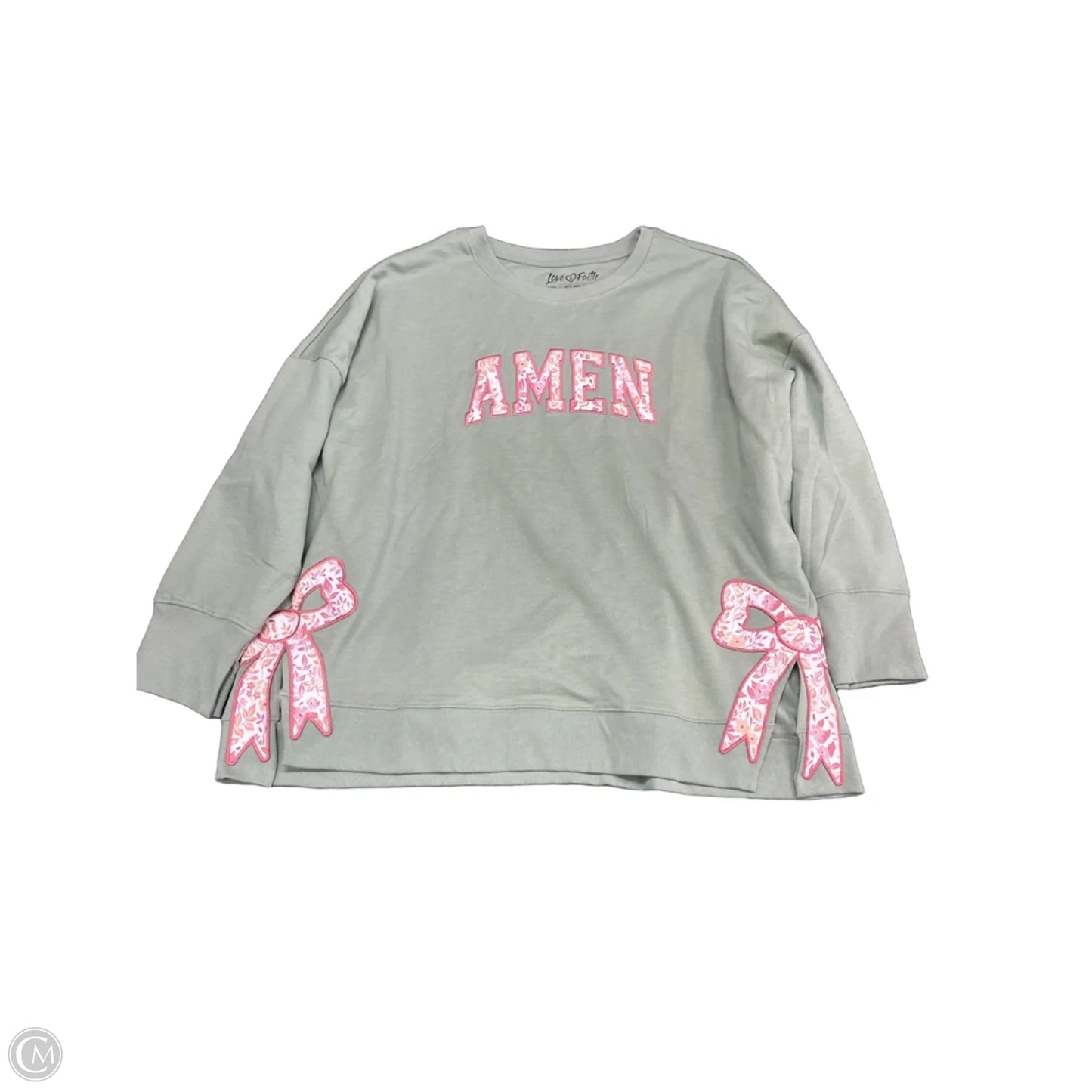 Sweatshirt Crewneck By Clothes Mentor In Green, Size: 3x
