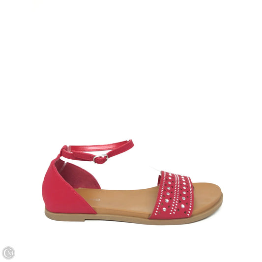 Sandals Flats By Clothes Mentor In Red, Size: 10