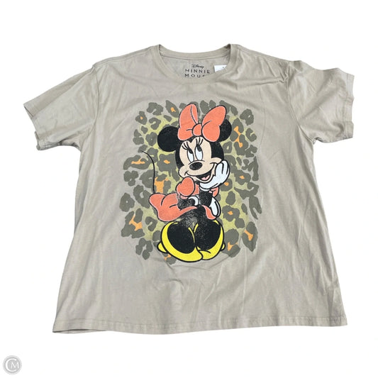 Top Short Sleeve By Disney In Taupe, Size: 2x