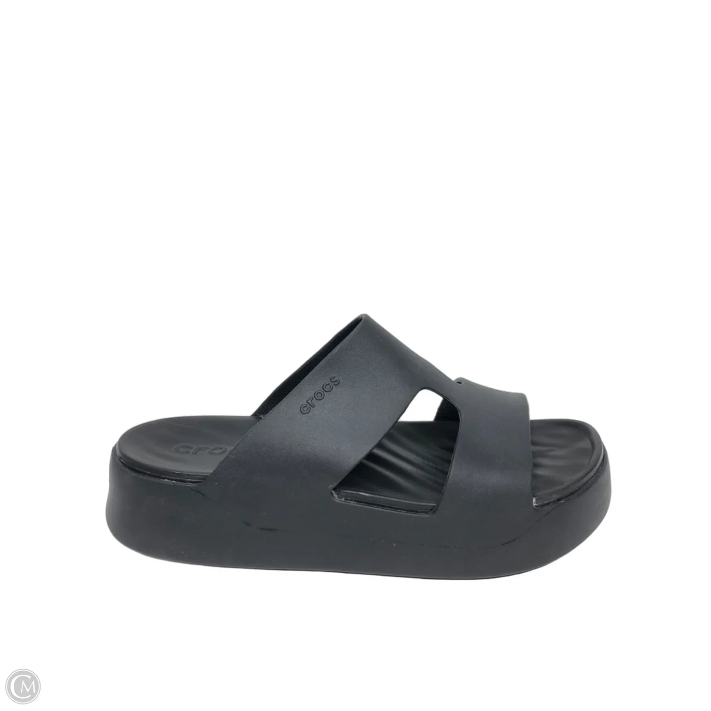 Sandals Heels Platform By Crocs In Black, Size: 9