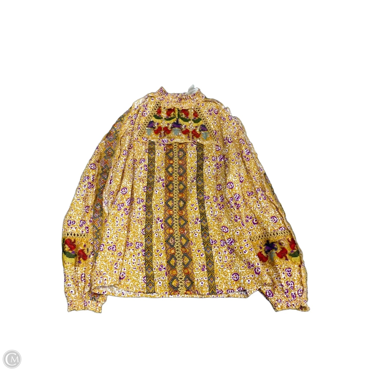 Top Long Sleeve By Maeve In Yellow, Size: 2