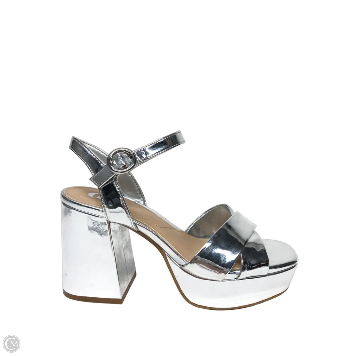Sandals Heels Platform By Gianni Bini In Silver, Size: 7