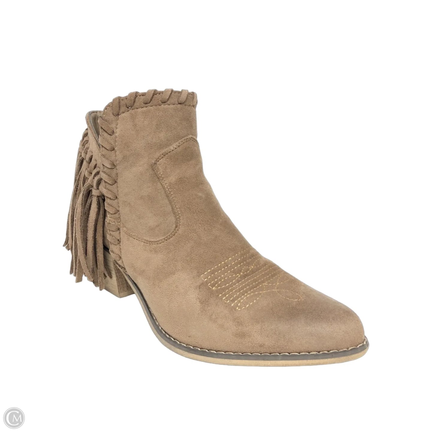 Boots Ankle Heels By Natural Reflections In Brown, Size: 9