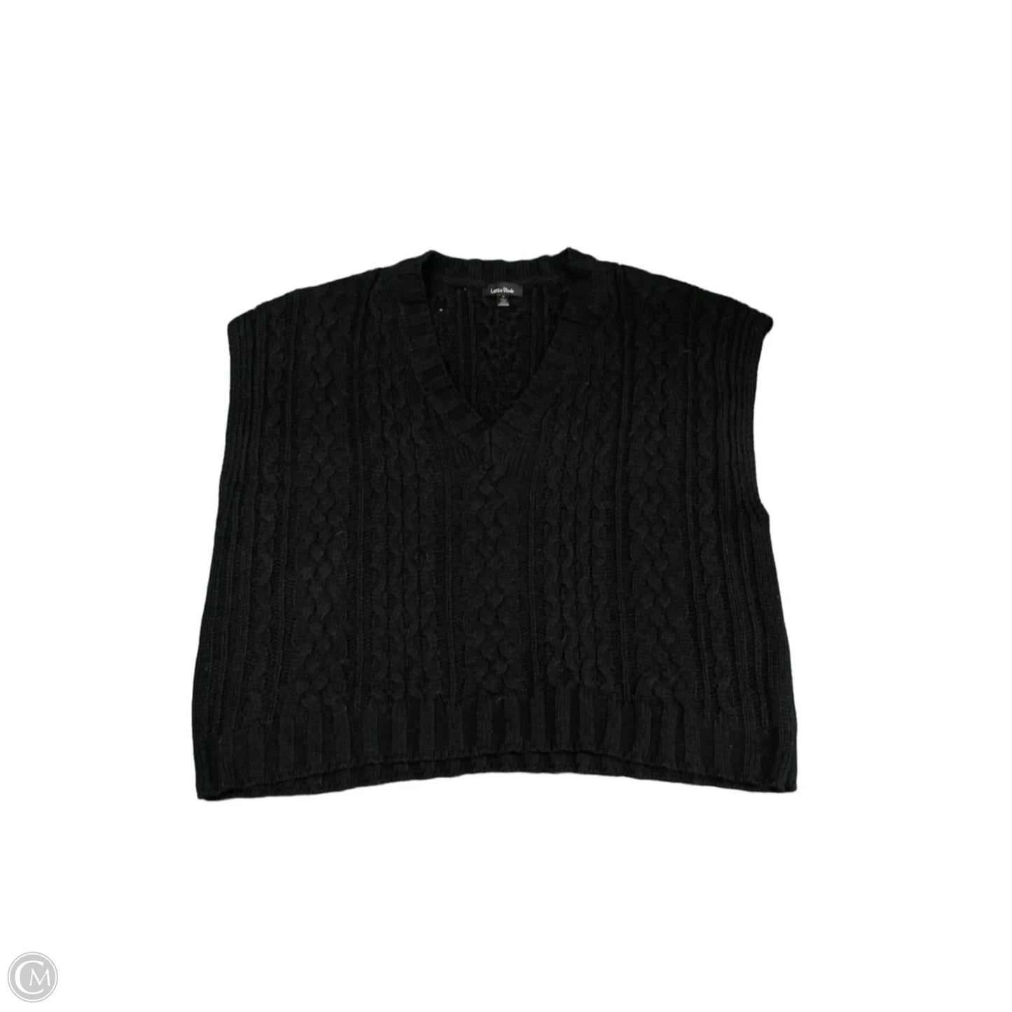 Vest Sweater By Lea & Viola In Black, Size: Xl