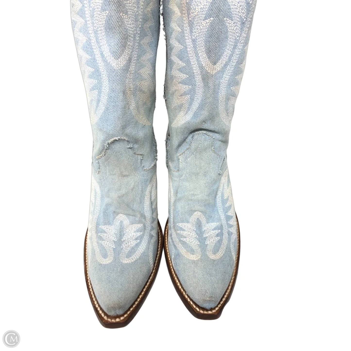 Boots Western By Dan Post In Blue Denim, Size: 10